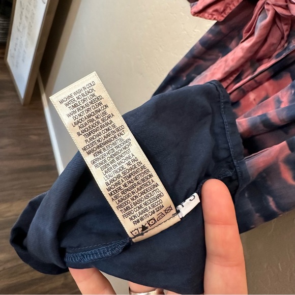 Maxi Shirtdress Tie dye button down V neck tie waist dress Anthropologie - Picture 9 of 16